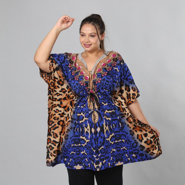 V-Ausschnitt bedruckter Kaftan image number 4