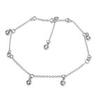 Zirkonia Armband ca. 19 cm Messing rhodiniert