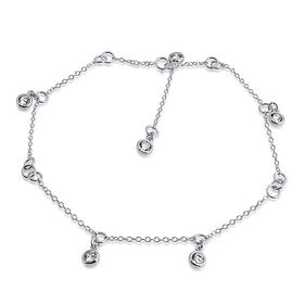 Zirkonia Armband ca. 19 cm Messing rhodiniert