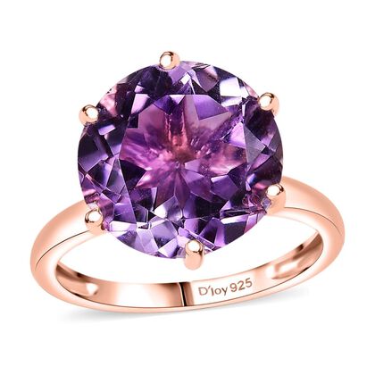 Rose De France Amethyst Ring 925 Silber 750 Ros&eacute;gold Vermeil (Gr&ouml;&szlig;e 18.00) ca. 6.50 ct