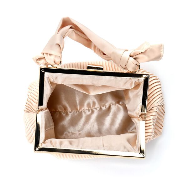 Plissiertes Design Crossbody Tasche mit Knotenhenkel, 23x10x15cm, Gold image number 5