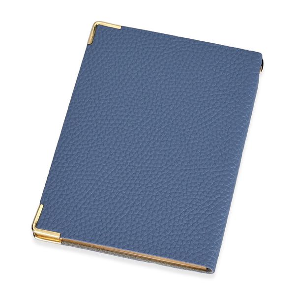 Premium Set; Notizbuch und Taschentagebuch mit geschnitztem, samtigem Hardcover und Kugelschreiber, Blau image number 11