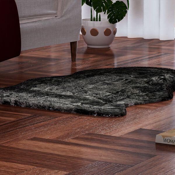 Luxury Edition: Wolkenweicher Kunstfell-Teppich, Schwarz image number 2