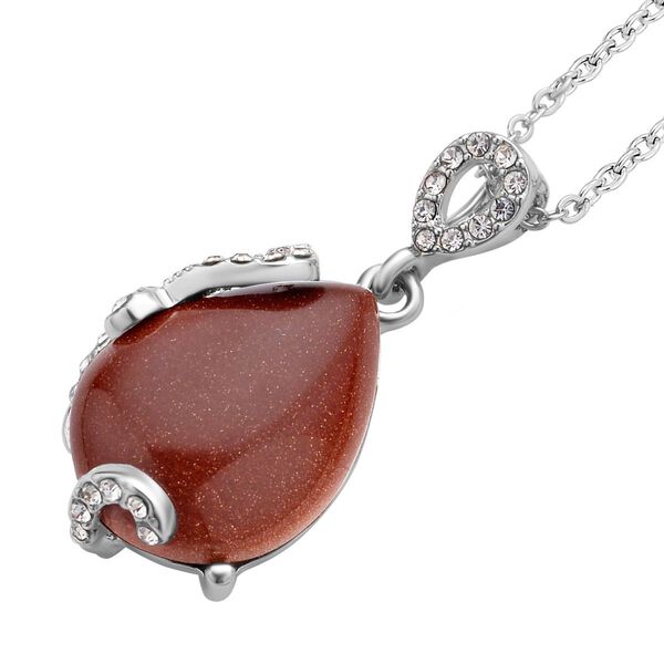 2er-Set Goldfluss-Ohrringe und Anhänger mit Kette, ca. 14,00 ct image number 4