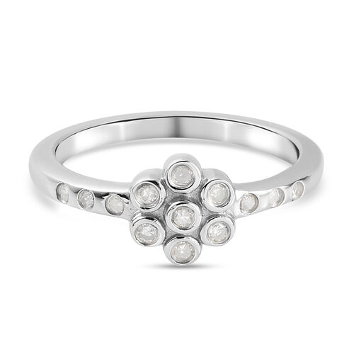 Weißer Diamant P Ring 925 Silber Platin-Überlagerung ca. 0,16 ct. image number 0