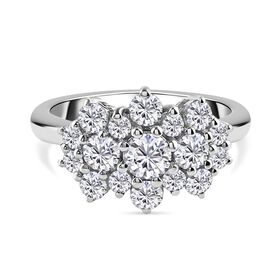 LUSTRO STELLA Hergestellt mit ZIRKONIA Ring 925 Silber Platin-Überzug (Größe 17.00) ca. 2,22 ct