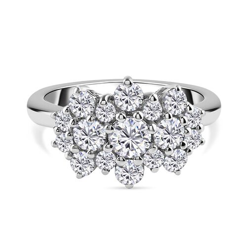 LUSTRO STELLA Hergestellt mit ZIRKONIA Ring 925 Silber Platin-Überzug (Größe 17.00) ca. 2,22 ct image number 0