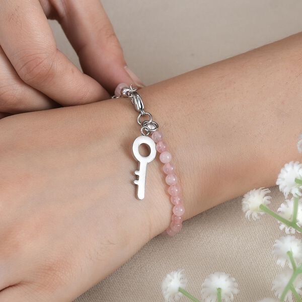 Rosenquarz Armband mit Anhängern, 19 cm - 25 ct. image number 3