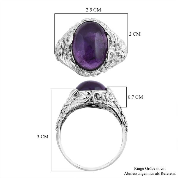 Royal Bali - Afrikanischer Amethyst Ring, 925 Silber, (Gr&ouml;&szlig;e 17.00), ca. 12.00 ct image number 5