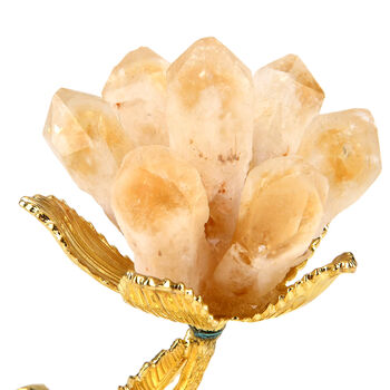 "Crystal flower decoration Material:Crystal+metal Color:Gold"