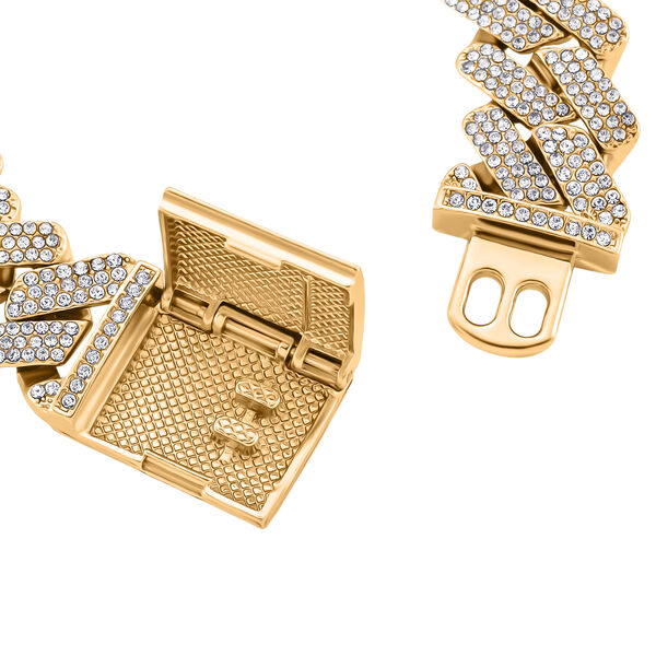 Wei&szlig;er Kristall Armband ca. 18.5 cm Std Gelb image number 4