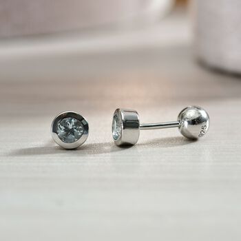 Aquamarin Ohrringe, 925 Silber rhodiniert - 0,51 ct.