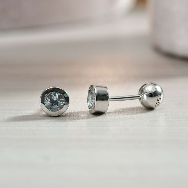 Aquamarin Ohrringe, 925 Silber rhodiniert - 0,51 ct. image number 1