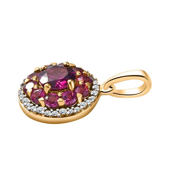 Rhodolith Granat Anhänger 925 Silber Gelbgold Vermeil ca. 2,22 ct. image number 4
