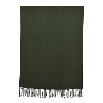 Eleganter Schal mit Fransen, 65x180cm, Waldgr&uuml;n