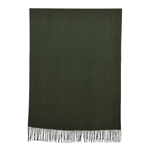 Eleganter Schal mit Fransen, 65x180 cm, Waldgrün image number 1
