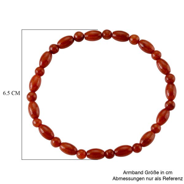 Rote Jade Armband Flexibles (ca. 18-19 cm) ca. 45,00 ct. image number 4