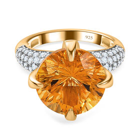 Citrin und Zirkon Ring - 8,38 ct.