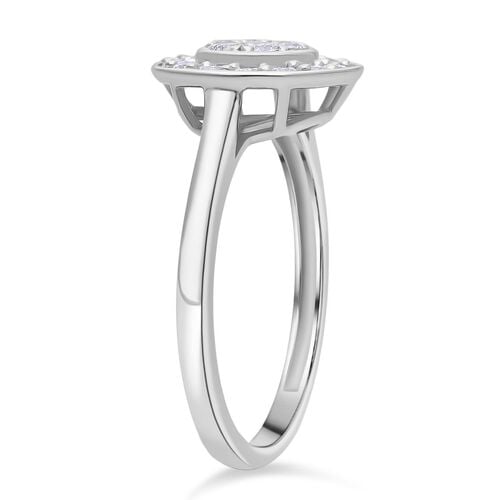 Lab Grown Diamant SI Ring 925 Silber rhodiniert (Größe 17.00) ca. 0,53 ct image number 4