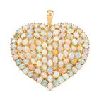 AA Natürlicher, äthiopischer Welo Opal Anhänger 925 Silber 750 Gelbgold Vermeil ca. 11.12 ct