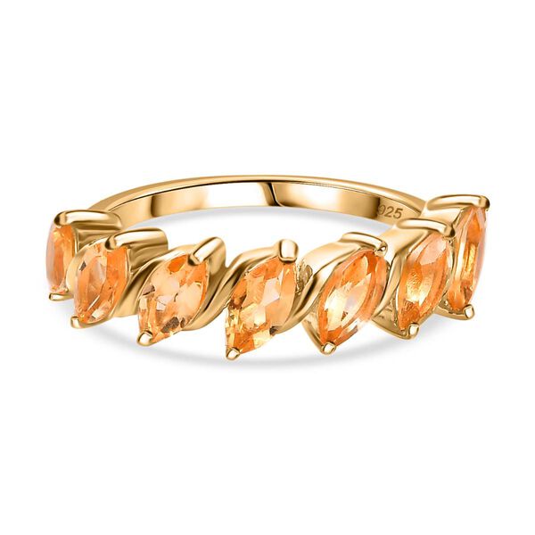 Citrin Ring 925 Silber Gelbgold Vermeil (Gr&ouml;&szlig;e 21.00) ca. 1,51 ct