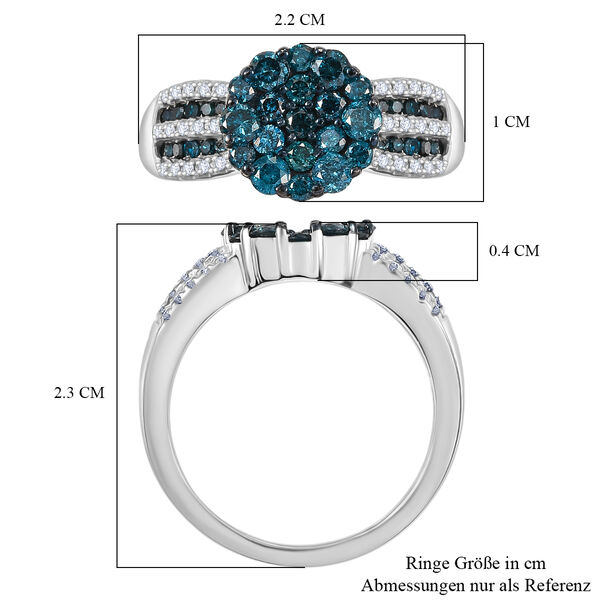 D'Joy blauer und wei&szlig;er Diamant Ring - 0,99 ct. image number 6