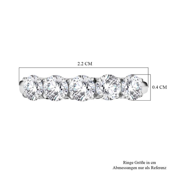 Moissanit Ring, 925 Silber rhodiniert - 1,20 ct. image number 6