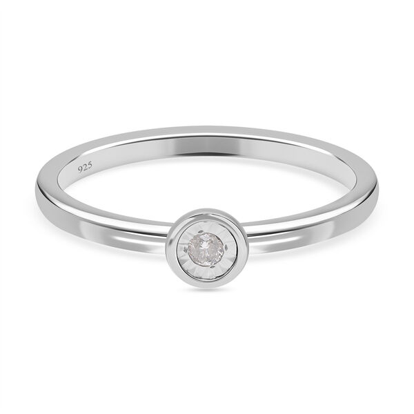 I2 Diamant Solitär Ring in platiniertem Silber image number 0