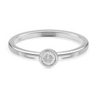 Weißer Diamant I2 Ring, 925 Silber platiniert, (Größe 18.00) ca. 0.05 ct