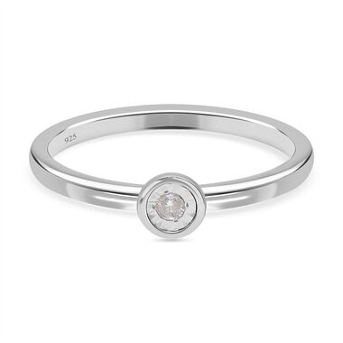 I2 Diamant Solitär Ring in platiniertem Silber