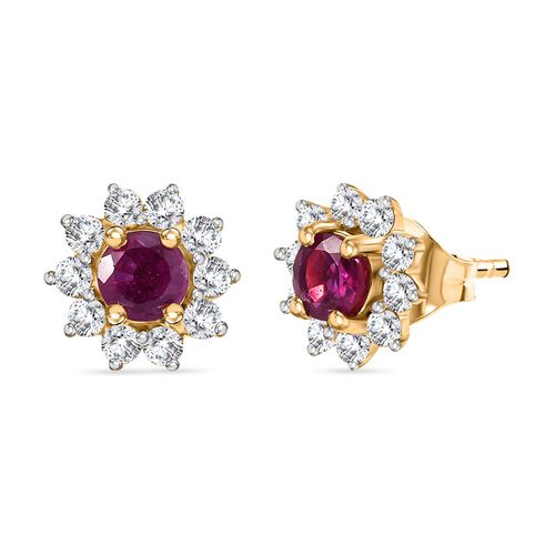 Rubin und Zirkon Ohrstecker - 1,47 ct. image number 0