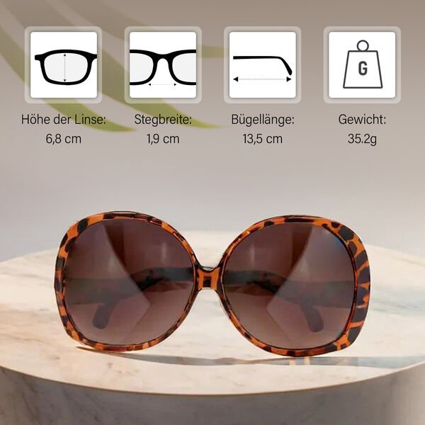 Sonnenbrille mit UV400 Schutz, Leopardenmuster image number 3