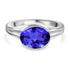 Tansanit-Farbe Quarz Ring 925 Silber platiniert (Größe 19.00) ca. 2.85 ct
