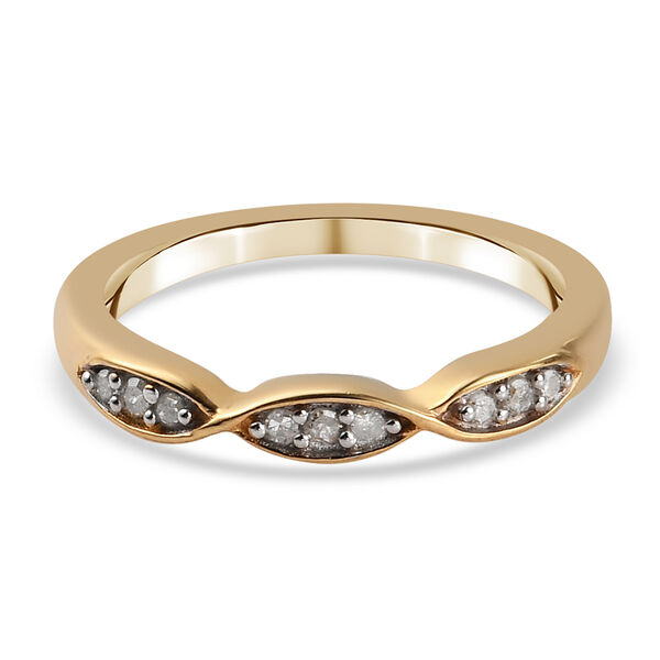 Weißer Diamant P Ring 925 Silber Vermeil YG ca. 0,10 ct. image number 0