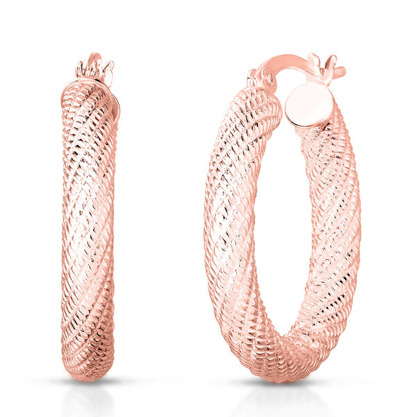 Creolen 925 Silber ros&eacute;vergoldet image number 0