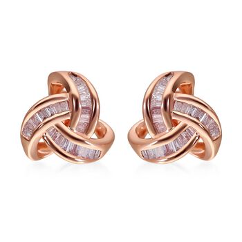 Nat&uuml;rliche, rosa Diamant-Ohrringe, 925 Silber Ros&eacute;gold Vermeil ca. 0,26 ct