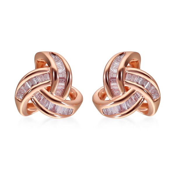 Natürliche, rosa Diamant-Ohrringe, 925 Silber Roségold Vermeil ca. 0,26 ct image number 0