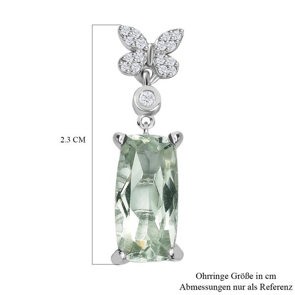 Prasiolith und Zirkon-Ohrringe - 5,90 ct. image number 7