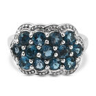 London Blautopas Cluster Ring in Silber, 2,80 ct. image number 0