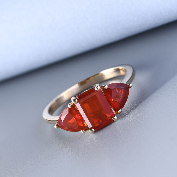 Mexikanischer Kirschfeuer-Opal-Ring, 585 Gelbgold  ca. 1,25 ct image number 2