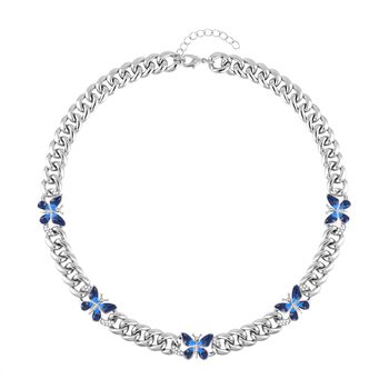 Butterfly Effect blau emaillierte Halskette