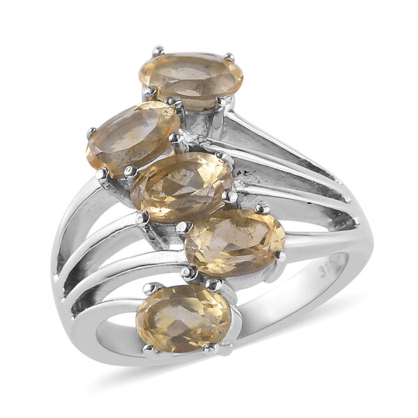 Citrin Bypass-Ring, Edelstahl  ca. 2,25 ct image number 4