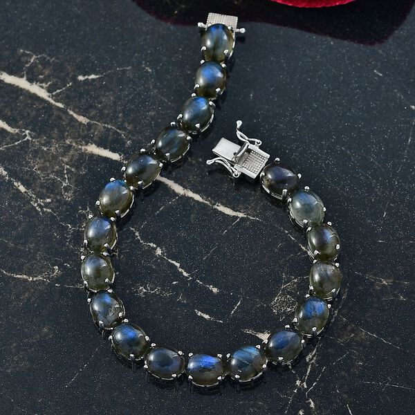 D'Joy AAA Labradorit Armband ca. 20 cm 925 Silber rhodiniert ca. 50.18 ct image number 2
