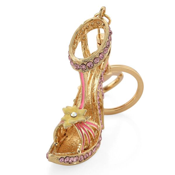 Mystischer Wei&szlig;er Kristall Schl&uuml;sselanh&auml;nger, emaillierte Legierung, goldfarben, Lebensbaum image number 6