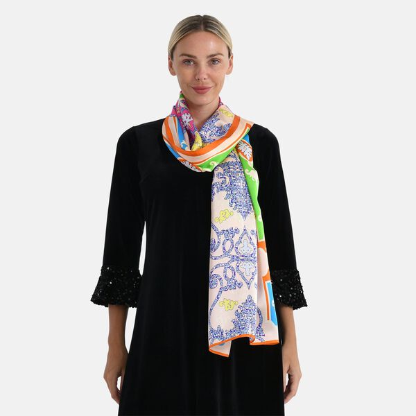  LA MAREY signature 100% silk scarf55*170cmweight:40gcolor:multi colorMaterial:100% Mulberry silk image number 3