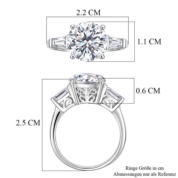 D'Joy Moissanit Ring 925 Silber Rhodiniert (Gr&ouml;&szlig;e 17.00) ca. 4,04 ct image number 6