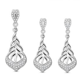 Lustro Stella Weißer Zirkonia Schmuckset 925 Silber rhodiniert 1.51 ct