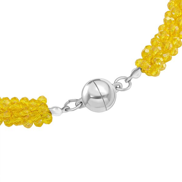 2er Set - Gelber Kristall Halskette und Armband, flexibel image number 5