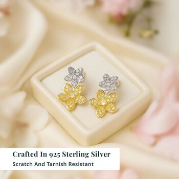LUXURIANT DIAMOND - Lab Grown Gelb Diamant VS-EF, Lab Grown Diamant Ohrringe 925 Silber Rhodiniert ca. 0,49 ct.