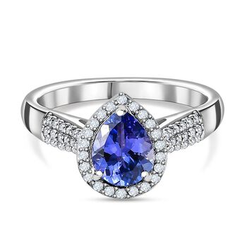 AA Tansanit und Zirkon Ring - 1.34 ct.